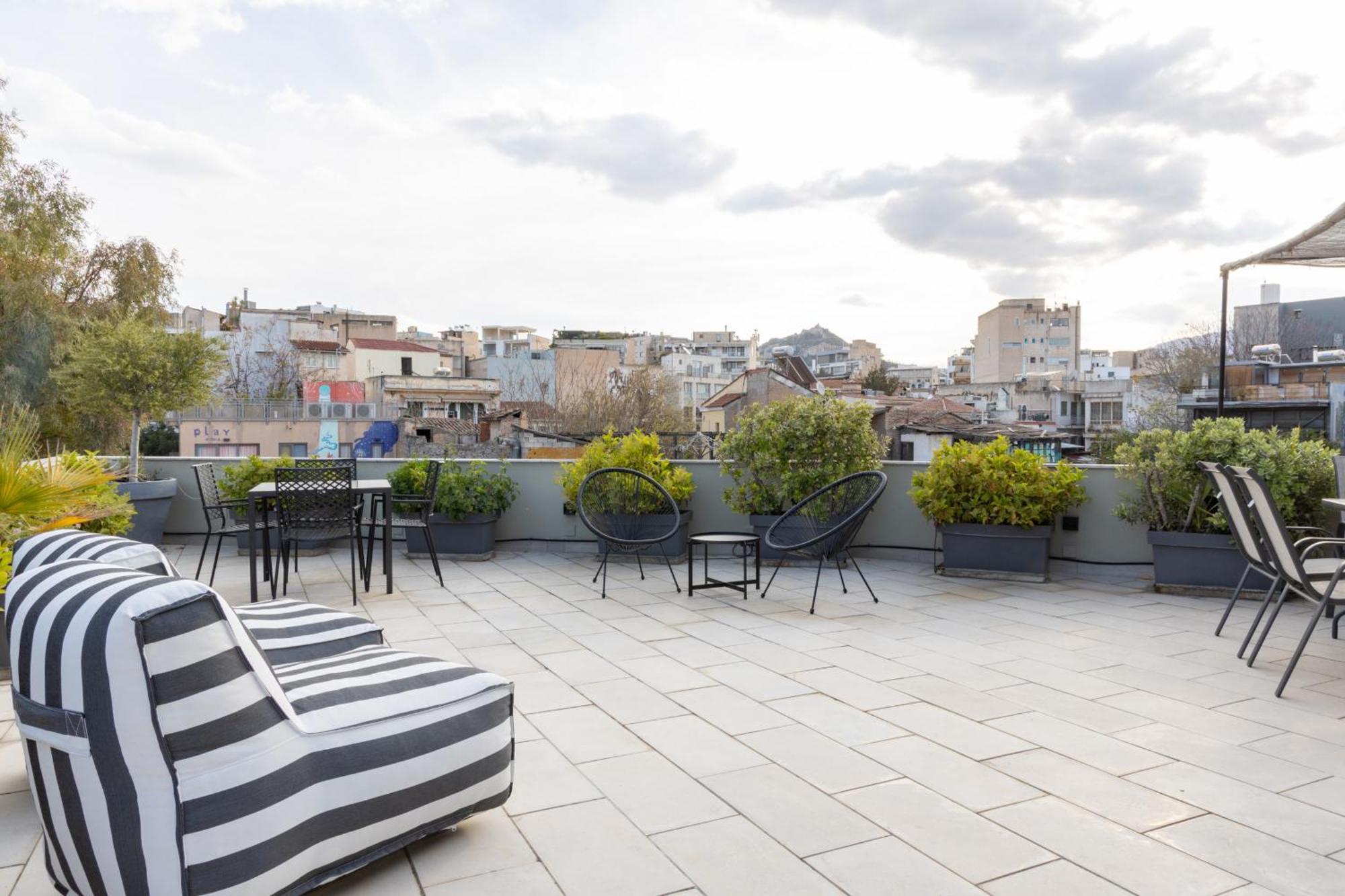 85 Sqm In The Heart Of Athens Shared Rooftop Deck Kültér fotó