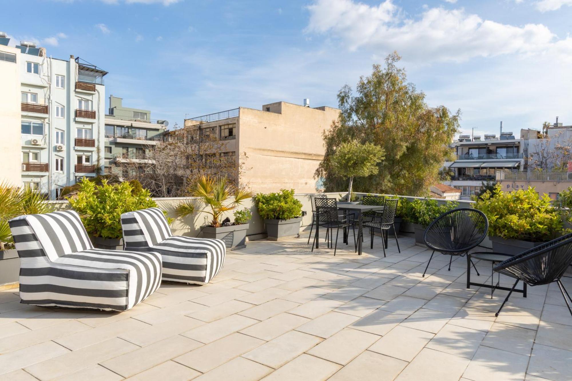 85 Sqm In The Heart Of Athens Shared Rooftop Deck Kültér fotó